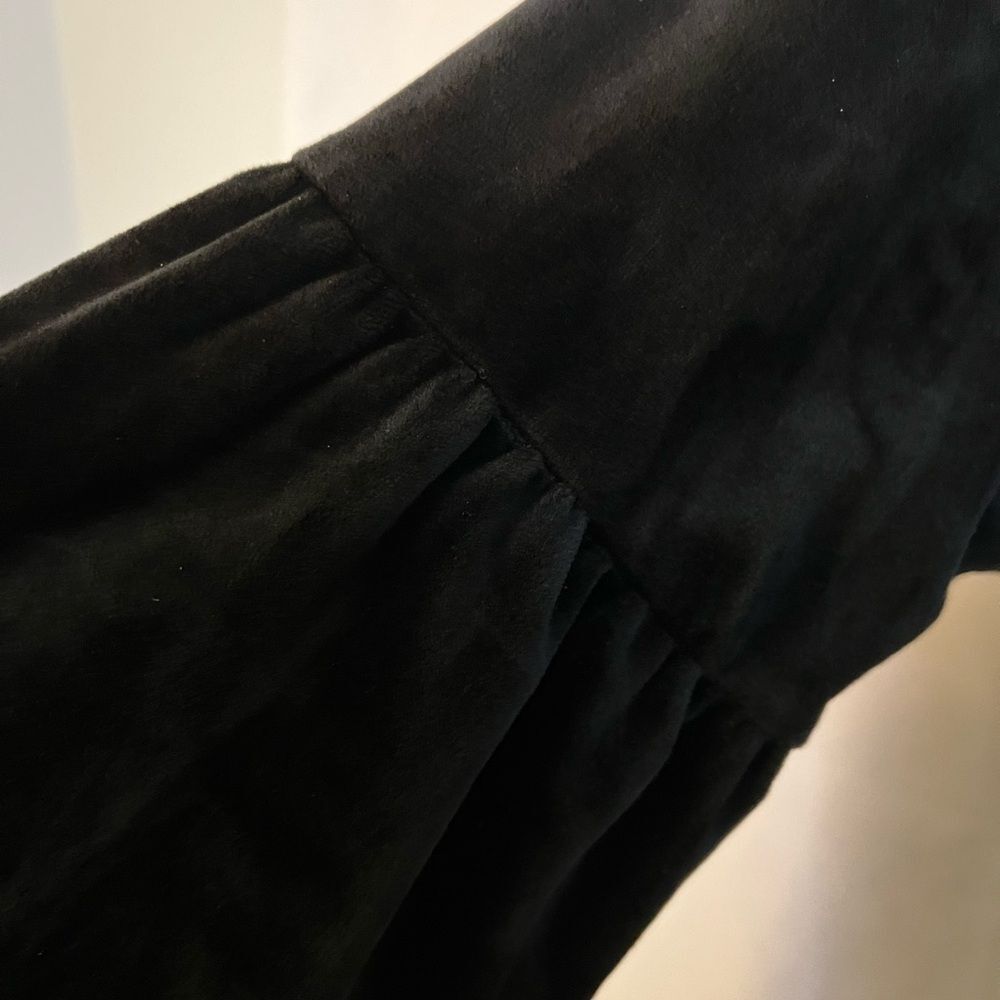 Marc New York Performance Black Velvet Puff Sleeve Shift Shirt Dress size M Chic - Picture 7 of 8